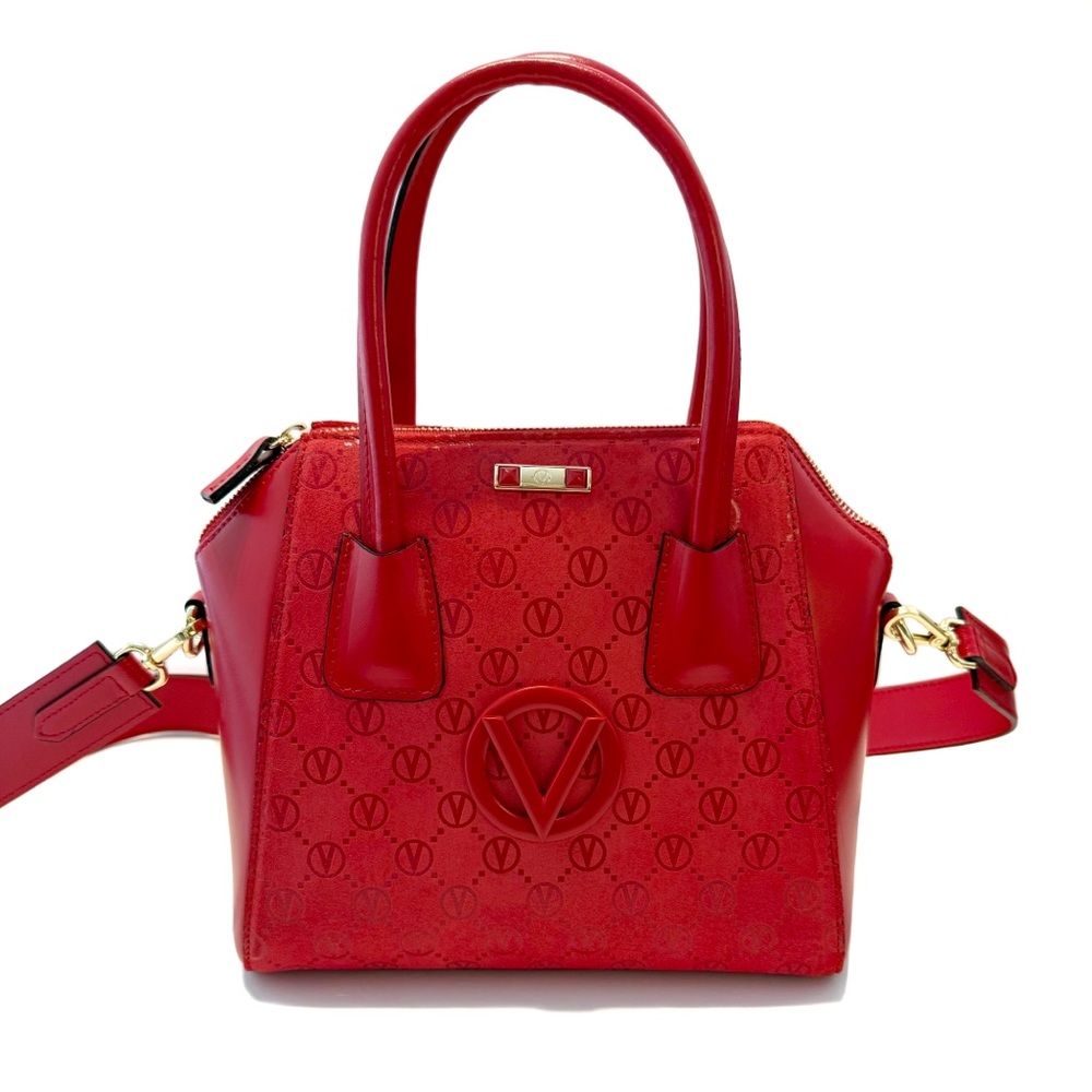 Valentino Red Mimi Monogram Leather Shoulder Bag